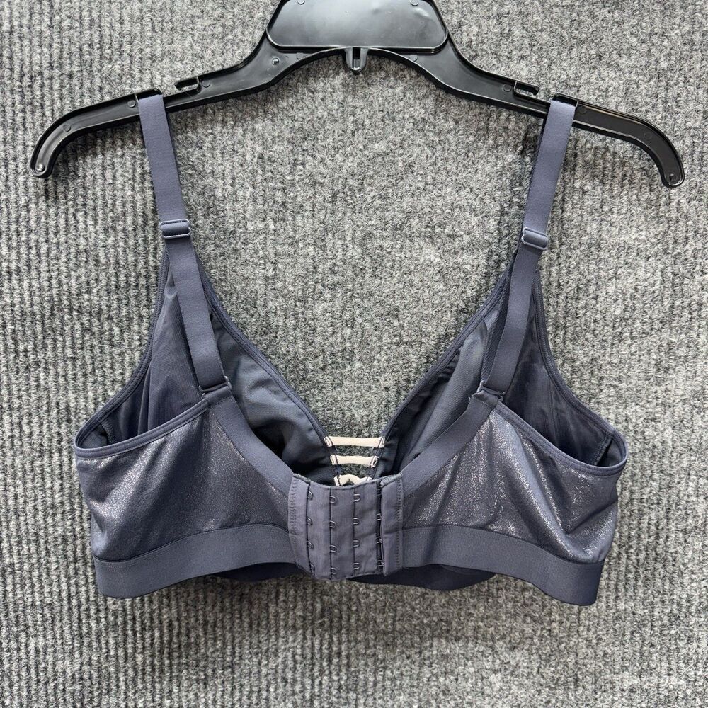 Cacique Shimmer Glitter Bralette Size 18/20 Purple Convertible Straps Unlined - Picture 2 of 6